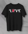 Sevgililer Günü İçin Özel Tasarım Love Baskılı T-shirt - Siyah