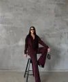 SİMLİ GÖMLEK - PANTOLON TAKIM - Bordo