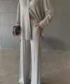 SİMLİ GÖMLEK - PANTOLON TAKIM - Gümüş