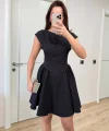 Sırt dekolteli Çan Detaylı Mini Elbise - Siyah