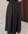 Siyah Beli Büzgülü Etek