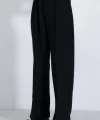 Siyah Bol Paça Çımalı Pantolon 6662