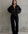 Siyah Cepli Triko Ceket Ve Pantolon Takım