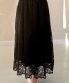 Siyah Dantelli Uzun Etek