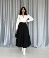 Siyah Uzun Balon Etek