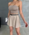 ŞORT ETEK - Bej