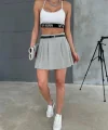 ŞORT ETEK - Gri