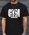 Sporda Günlük Hayata Giyilebilir GYM Baskılı Oversize Bisiklet Yaka Erkek T-shirt - Siyah