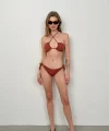 Straplez Boyun Bağlamalı Bikini Takım
