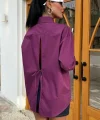 Süzine Cepli Arkası Yırtmaçlı Oversize Gömlek 3420