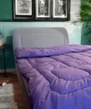 Tek Kişilik Doğal Yün Yorgan - Mor
