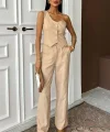 Tek Omuz Büstiyer Plazzo Pantolon Viscon Takım 10159