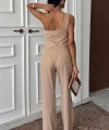 Tek Omuz Büstiyer Plazzo Pantolon Viscon Takım 10159