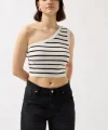 Tek Omuz Çizgili Crop