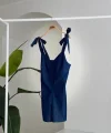 Tensel Denim Kumaşlı Mini Tulum 1363