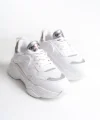 TOKYO Bağcıklı Ortopedik Taban Triko Detaylı Kadın Spor Ayakkabı  TBT - Beyaz/Gri