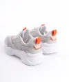 TOKYO Bağcıklı Ortopedik Taban Triko Detaylı Kadın Spor Ayakkabı  TBT - Gri/Turuncu