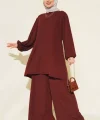 Tunik Pantolon Alt Üst Takım 6663 - Bordo