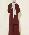 Tunik Pantolon Alt Üst Takım 6663 - Bordo