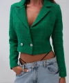 Tüvit Crop Blazer Ceket