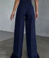 Üç Düğme Detayli Palazzo Pantolon