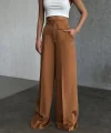 Üç Düğme Detayli Palazzo Pantolon