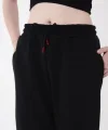 Üç İplik Basic Lastikli Eşofman Pantolon - Siyah
