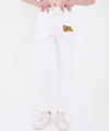 Üç İplik Baskılı Eşofman Pantolon  Beyaz