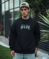 Üç İplik Bisiklet Yaka Baskılı SweatShirt - Siyah