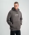 Üç İplik Kapşonlu Dijital Patchli SweatShirt - Füme