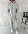 Üç İplik Kapşonlu Eşofman Takım - Gri