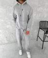 Üç İplik Kapüşonlu Eşofman Takım - Gri