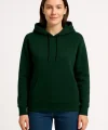 Üç İplik Kapüşonlu Kanguru Çepli SweatShirt Hoodie - Haki