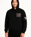 Üç İplik Kapüşonlu Ön Ve Arka Baskılı SweatShirt Hoodie - Siyah