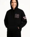 Üç İplik Kapüşonlu Ön Ve Arka Baskılı SweatShirt Hoodie - Siyah