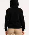 Üç İplik Kapüşonlu Tam Fermuarlı Kanguru Çepli SweatShirt Hoodie - Siyah