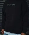 Üç İplik Penye Bisiklet Yaka Oversize Baskılı SweatShirt - Siyah