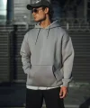 Üç İplik Penye Kapşonlu Basic SweatShirt - Boyalı Gri