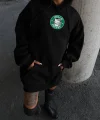 Üç İplik Penye Uzun Kol Kapşonlu weathirt  iyah