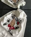 Üç İplik Penye Uzun Kol Kapüşonlu Baskılı SweatShirt - Beyaz