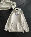 Üç İplik Penye Uzun Kol Kapüşonlu Baskılı SweatShirt - Beyaz