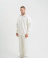 Üç İplik Uzun Kol Yakalı Eşofman Takım - Beyaz
