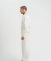 Üç İplik Uzun Kol Yakalı Eşofman Takım - Beyaz
