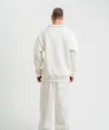 Üç İplik Uzun Kol Yakalı Eşofman Takım - Beyaz