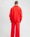 Üç İplik Uzun Kol Yakalı Eşofman Takım - Kırmızı