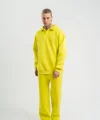 Üç İplik Uzun Kol Yakalı Eşofman Takım - Sarı