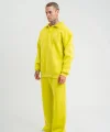 Üç İplik Uzun Kol Yakalı Eşofman Takım - Sarı