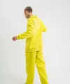 Üç İplik Uzun Kol Yakalı Eşofman Takım - Sarı
