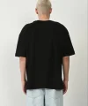 Unisex Basic Bisiklet Yaka Oversize T-Shirt - Siyah