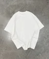 Unisex Basic Bisiklet Yaka Oversize Thirt  Beyaz